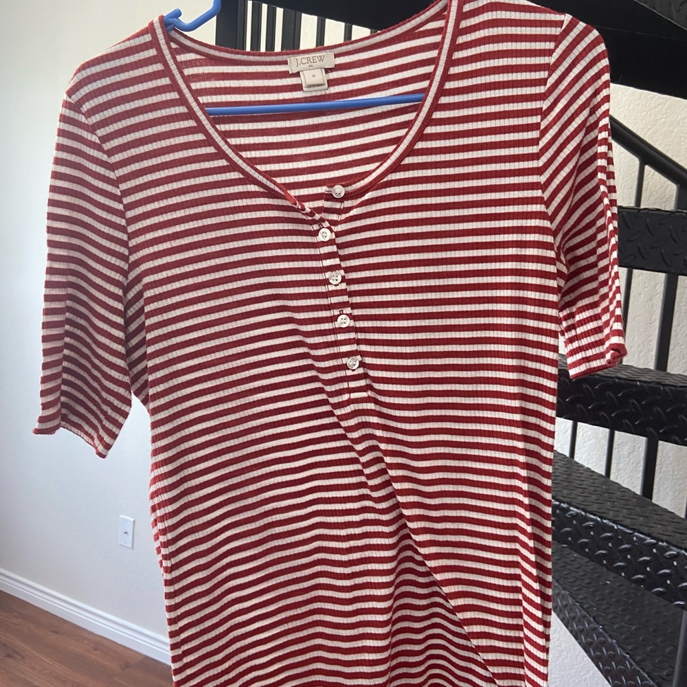 J Crew red striped top